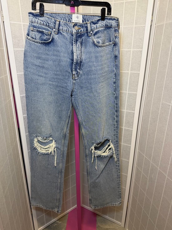 Anine Bing Denim - Anine Bing Light Blue Ripped woman’s Straight Jeans